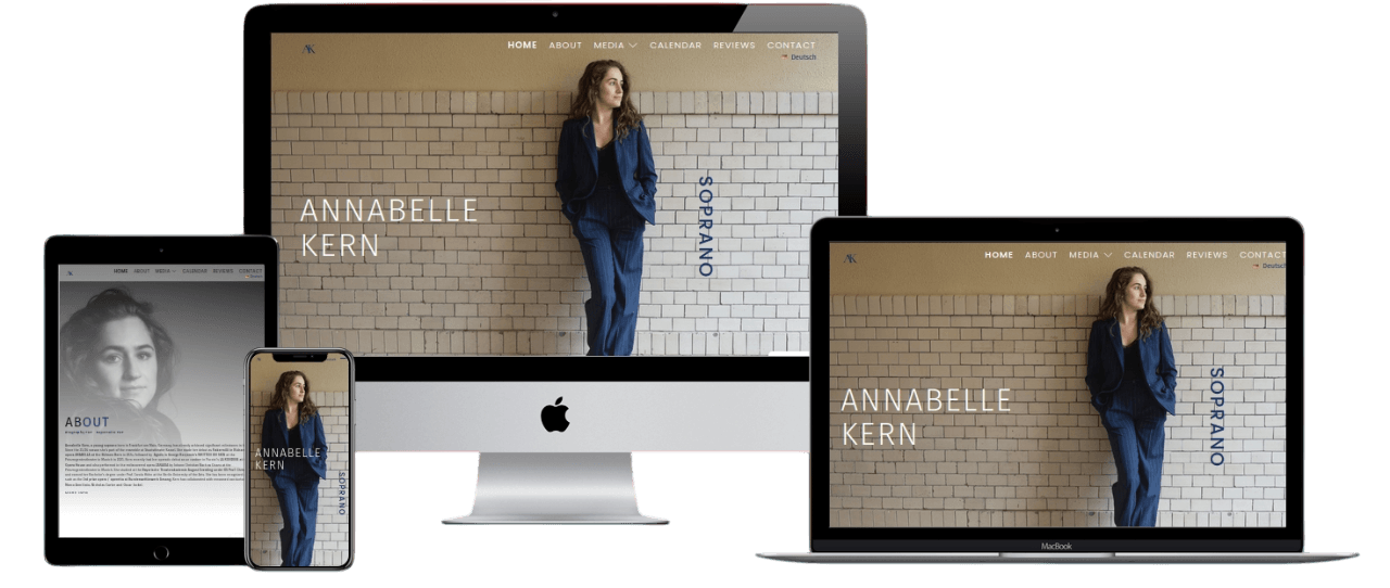 4 Mockups of Annabelle Kern's website