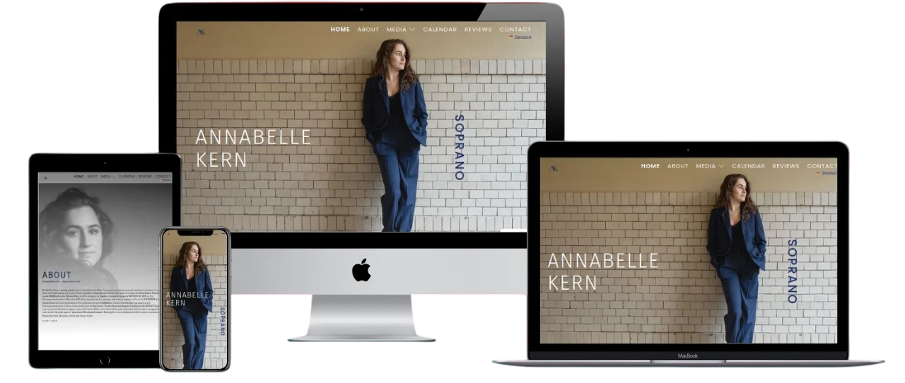 4 Mockups of Annabelle Kern's website